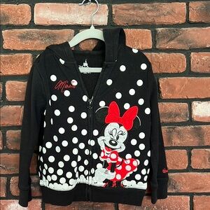 Disney Minnie Mouse Black Polka Dot Kids Hoodie